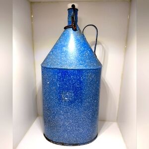 Antique Enameled Milk Flask w/ Ceramic Cap